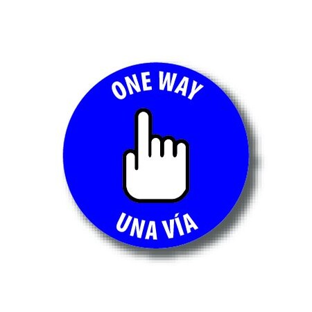 Ergomat 6in CIRCLE SIGNS One Way - Bilingual English/Spanish DSV-SIGN 36 #3815 -UEN